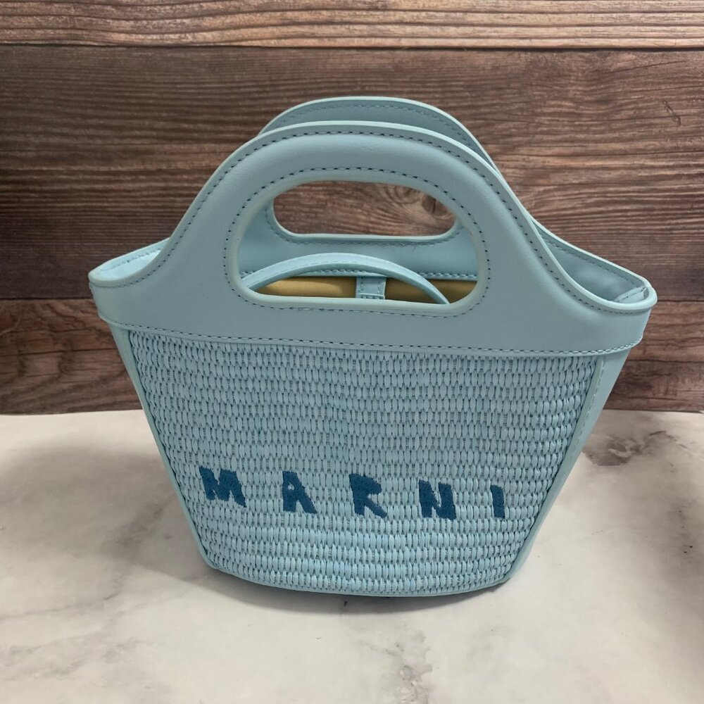 ✨Marni Women's Holiday Summer Blue Straw Shoulder Bag - From a Smoke-Free Home